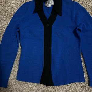 Women's Blue and Black Cardigan